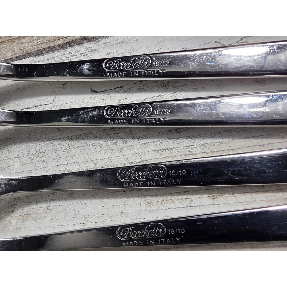 Becchetti Italy 18/10 Stainless Steel Fish Knives Set of 6 Silverware Flatware - Picture 6 of 11